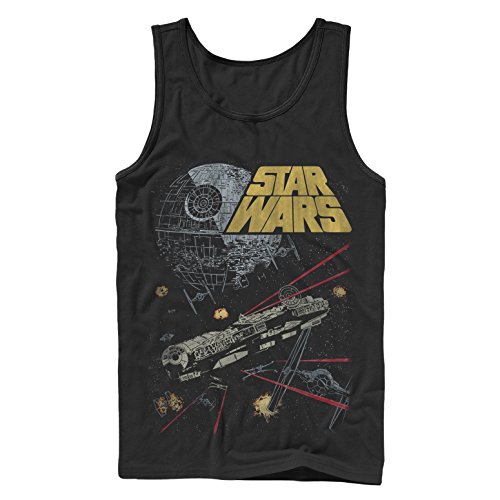 Star Wars Millennium Falcon Battle Mens Graphic Tank Top