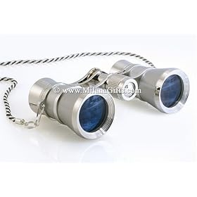 Milana Optics - Opera Glasses - Concert - With Chain - Platinum Finish with Silver Rings