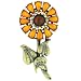 Orange Flower Pin Brooch