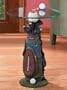 Golf Bag Golfbag Golfing Side Accent Occasional END TABLE Glass Top Home Decor Nightstand Night Sofa Coffee Sporting Sport Sports Furniture