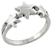 Sterling Silver high polish Ring with 3 Star of David