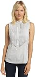Bcbgmaxazria Womens Sleeveless Button-down Blouse, Black/White, Medium