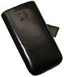 Original Suncase Echt Ledertasche (Lasche mit R�ckzugfunktion) f�r Samsung i9000 Galaxy S / i9001 Galaxy S Plus in schwarz