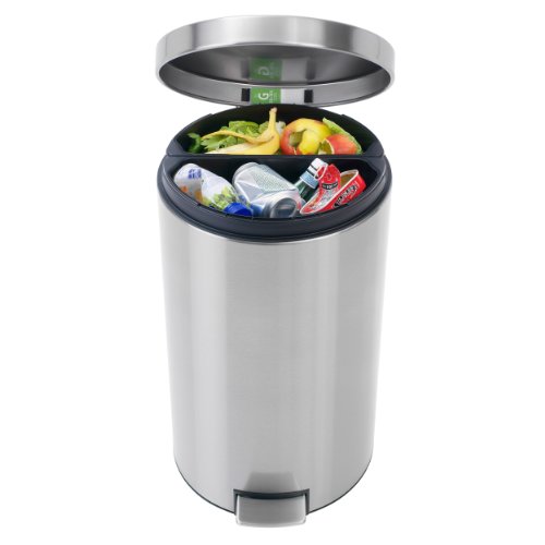 Brabantia Twin Pedal Bin Matt Steel Fingerprint Proof 2x20 Litre 424229
