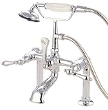 Vintage 7 center deck mount claw foot tub filler and shower mixer