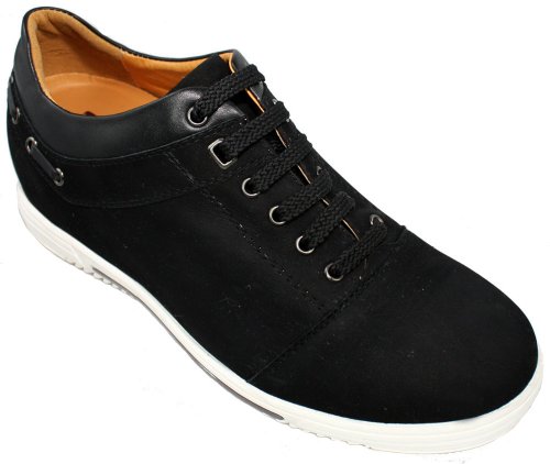 TOTO - X01633 - 2.4 Inches Taller (Black Casual Shoes) - Height Increasing Elevator Shoes