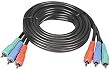 6 Foot RGB Oxygen-Free Component Video Cable with Gold Connectors for High Definition TVs, Monitors and Other HD Devices