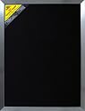 Large 60x80 cm Black Felt pinboard with Chrome effect 30 mm wide frame.