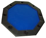 48' Octagon Two-Fold Navy Blue Poker Tabletop w/ Cupholders