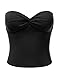 JJ Perfection Women's Sexy Front Twist Padded Bandeau Crop Top