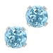 1.10 Ct Aquamarine Sterling Silver 5.00mm Stud Earrings