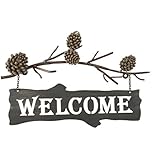 DEI Country Pinecone Welcome Sign, 17-Inch
