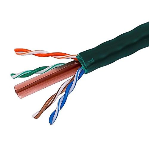 Monoprice 1000-Feet 23AWG Cat6 500MHz UTP Solid Riser Rated, CMR Bulk Ethernet Bare Copper Cable, Green (108105)