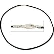 Leather Cord Necklace Black 16"