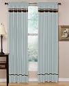 Hotel Spa Collection Curtains Blue and Chocolate Stripe Set of 2 Window Panels Coverings Treatments