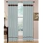 Hotel Spa Collection Curtains Blue and Chocolate Stripe Set of 2 Window Panels Coverings Treatments