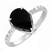 14K White Gold Onyx and 0.02 CTW Accent Diamond Ladies Ring. Ring Size 7. Total Item weight 2.2 g.