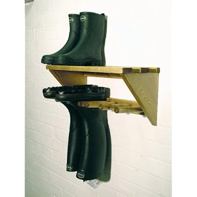 Pine Wall Mnt Boot Rack & Shelf