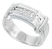 Gent's Perfect Quality Sterling Silver Brilliant Cut Cubic Zirconia Ring