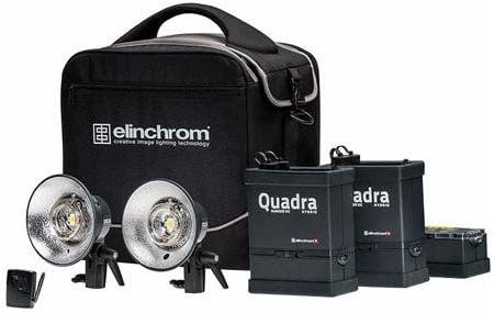 Elinchrom Quadra Hybrid Twin Set S, Includes Quadra Hybrid RX, RQ Lithium-Ion Battery, RQ Hybrid Action Head, EL-Skyport Transmitter, ProTec Bag Poly