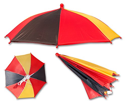 1 x Kopfschirm Deutschland Kopfregenschirm Fanartikel WM EM Regenschirm 47cm