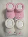 Nike Jordan Booties Girl Boy Baby Infant with Jumpman23 Sign Sock 2 PCS One Set New (3-6 MONTHS, WHITE & PINK WITH JUMPMAN SIGN)