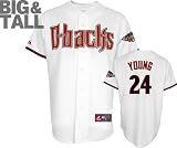 Chris Young Jersey: Arizona Diamondbacks #24 Big & Tall Home White Replica Jersey with 2011 All-Star Game Patch