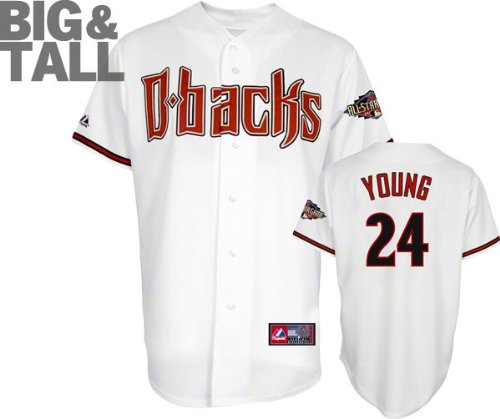 Chris Young Jersey: Arizona Diamondbacks #24 Big & Tall Home White Replica Jersey with 2011 All-Star Game Patch