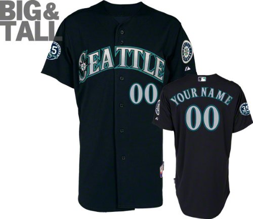 Seattle Mariners Jersey: Big & Tall Personalized Alternate Navy Authentic Cool Baseâ