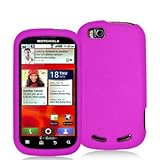Hot Pink Rubberized Snap-On Hard Skin Case Cover for Motorola Cliq 2 MB611  ....