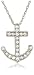 Platinum Overlay Sterling Silver Cubic Zirconia Anchor Pendant