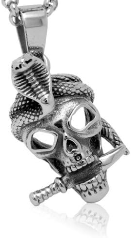 KAMAY'S Metal Steel Skull Hand Pendant Necklace