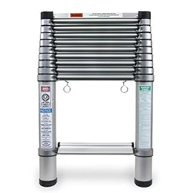 Telesteps 1600W 250-Pound Duty Rating Aluminum Telescoping Extension Ladder with Wide Step, 12-1/2-Foot