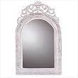 Distress Distressed Finish White Wood Frame Wall Mirror