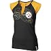 Pittsburgh Steelers Women's Black High Pitch Split Neck Top