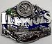 Illinois State 3-D Enamel Pewter Belt Buckle