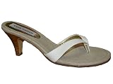 Designer Dresses item: Steve Madden Women's Rapp Thong Sandal,White Leather,6 M