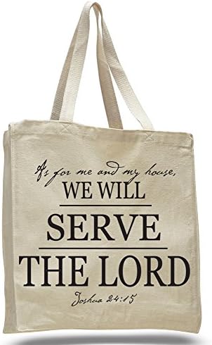 Quillettes Christian Canvas Tote Bag - As for Me and My House We Shall Serve The Lord