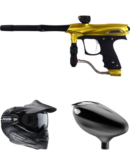 Proto Rail Zephyr LTD Paintball Gun w/ Proto EL Mask and Primo Loader - 24 Karat