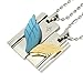 Wing of Love Stainless Steel Couples Blue and Gold