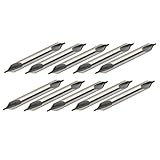 uxcell センタードリルビット　ドリル刃　A タイプ　60度　HSS 素材　シルバートーン　1mmの先端　10枚入り