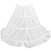 Edress Girls' 3 Hoops Petticoat Full Slip Flower Girl Crinoline Skirt (White, Large)