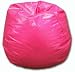 Jumbo Vinyl Bean Bag Chair in Hot Pink