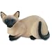 Siamese CAT FIGURINE Lays with Tail Up RESIN NIB 590