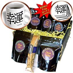 Chinese - Chinese Symbol Luck - Coffee Gift Baskets - Coffee Gift Basket by 3dRose LLC