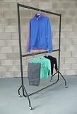 from The Shopfitting Shop Heavy Duty Clothes Rail DOUBLE HANGING RAIL 6ft Long x 6ft 6 High with a height adjustable middle rail Model 6ft Doublehang