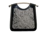 Calf Skin Cow Print Leather Fur Bag Handbag Purse LCP_BLACKFA_012