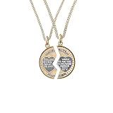 14k Gold Filled Two-Tone Round Mizpah Pendant Necklace, 24