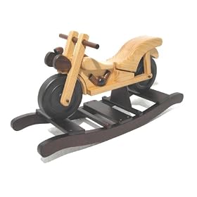 Rocking Bike 37" Long Two Tone Wood Finish