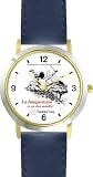 Habit 1 - Imagination Is (Spanish Text) - DELUXE TWO-TONE WATCH from THE 7 HABITS - WATCH COLLECTION BY WATCHBUDDY&reg; - Arabic Numbers - Blue Leather Strap-Size-Large ( Men's Size or Jumbo Women's Size )